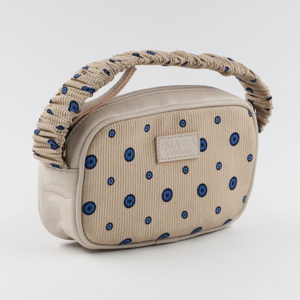 mini borsa in pelle e seta texturizzata con stampa