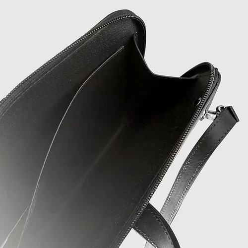 Borsa 24 ore blu in seta con stampa geometrica finiture