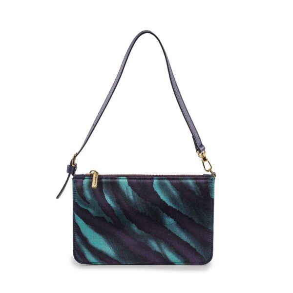 borsa in seta e pelle viola