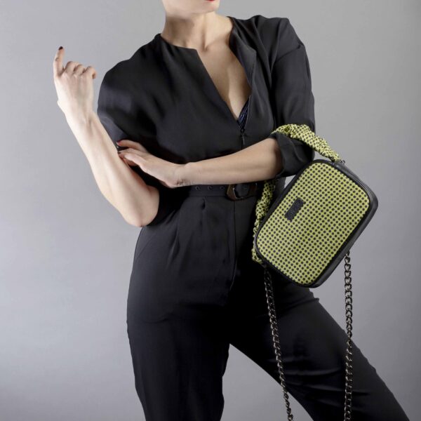 Borsa in seta a jeans gialla