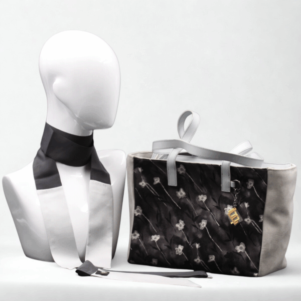 Borsa in camoscio grigio chiaro - Silky kit 30