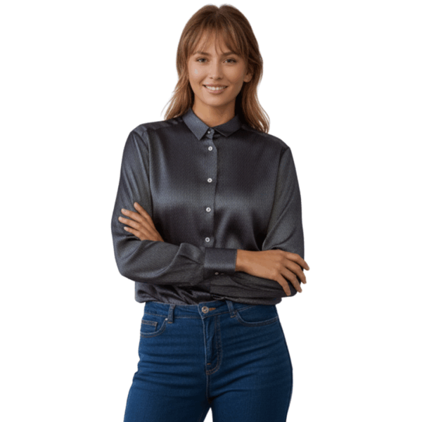 Camicia in seta base bordeaux catenella turchese elegante - Silky Shirt Orizzonti