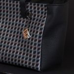 Bag woman daily black in fabric lamè and silk