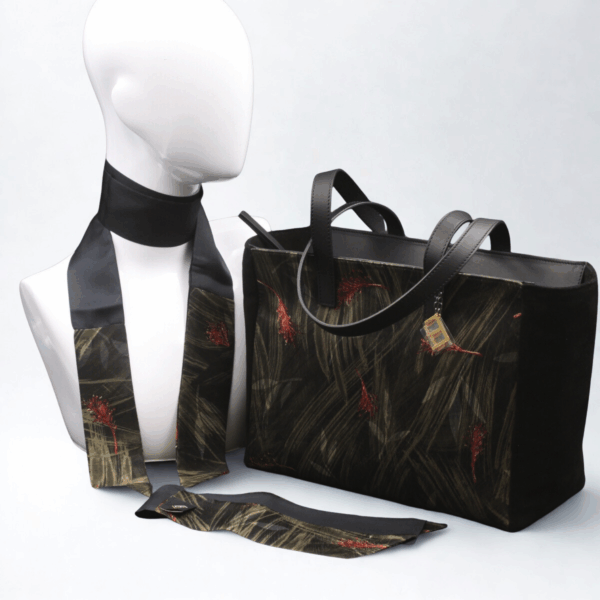Borsa in pelle scamosciata nera in seta - Silky kit 30