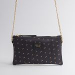 Borsa in seta nera con catenella