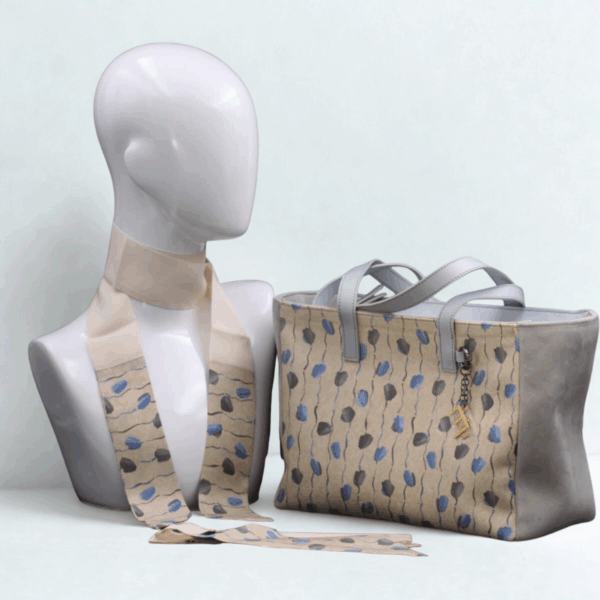 Borsa grigia chiara in camoscio da giorno - Silky kit 30