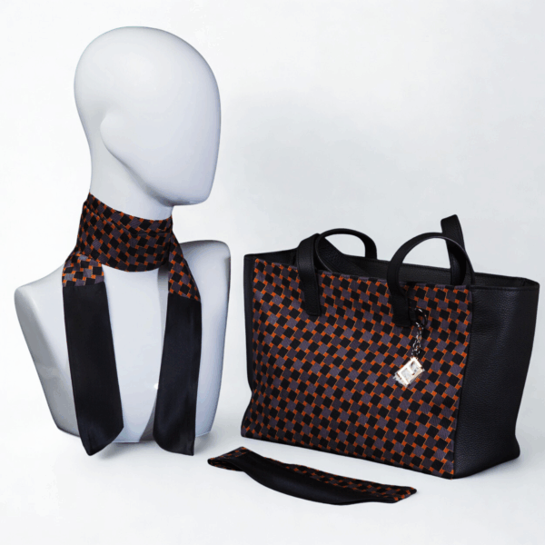 Borsa fantasia nera e rossa da giorno - Silky kit 30