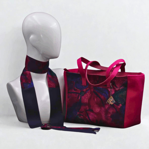 Borsa in camoscio e seta fucsia - Silky kit 30