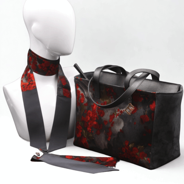 Borsa da giorno con fiori rossi - Silky kit 30