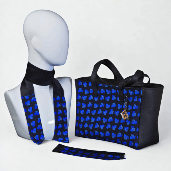 Borsa da giorno blu in vera seta - Silky kit 30