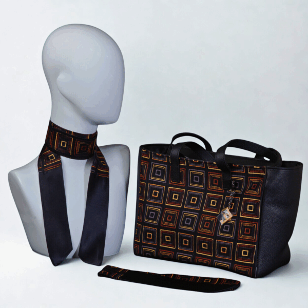 Borsa nera con fantasia quadretti - Silky kit 30