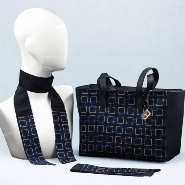 Borsa nera da giorno con stampa - Silky kit 30