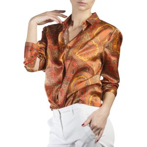 Orange cachemire silk shirt - Silky Shirt Universo
