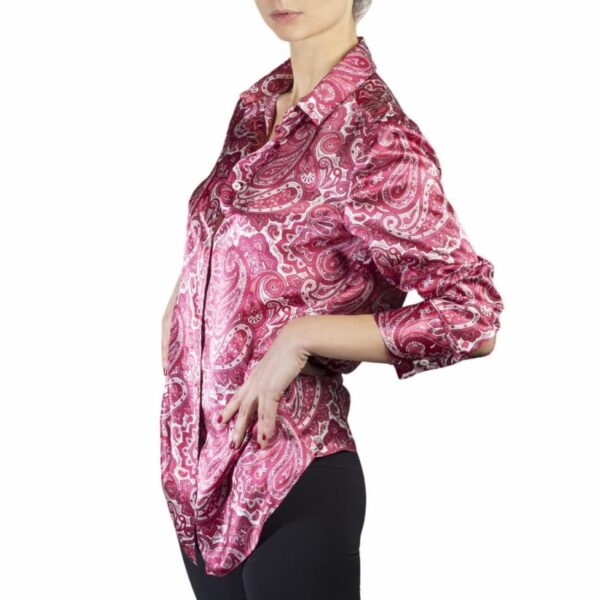 Camicia in seta rossa Paisley - Silky Shirt Universo