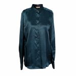Camicia in seta verde petrolio