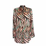 camicia in seta zebrata verde marrone