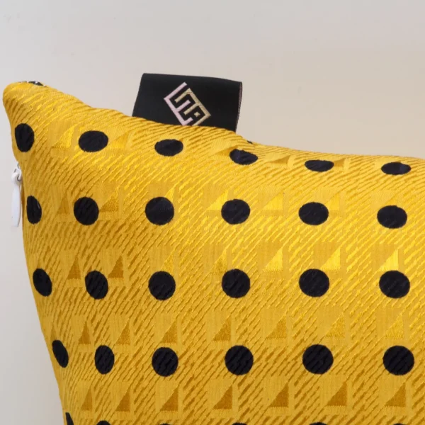 cushions rectangular decorative silk pois yellow