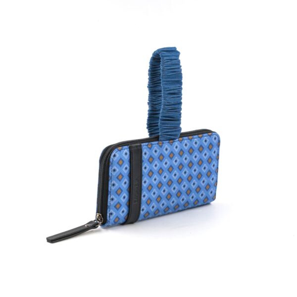 Portafoglio - pochette in seta blu e nero - Silky Wallet