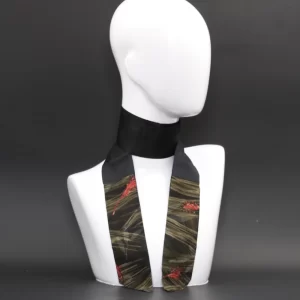 Foulard in pura seta nero stampato floreale