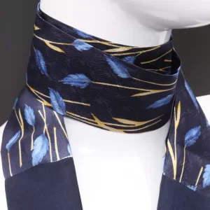 Blue silk foulard with stylized print