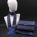 Kit Clutch in seta con pochette blu