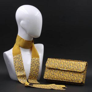 Kit clutch in seta pochette giallo