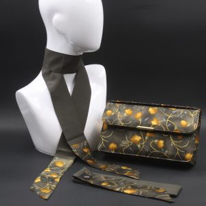 Kit Clutch pochette e foulard grigio