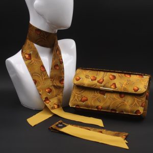Kit Clutch pochette in pelle senape