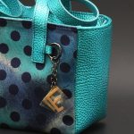 shoulder bag woman with pois blue