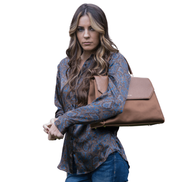 Camicia in seta con disegno Marrone - Silky Shirt Orizzonti