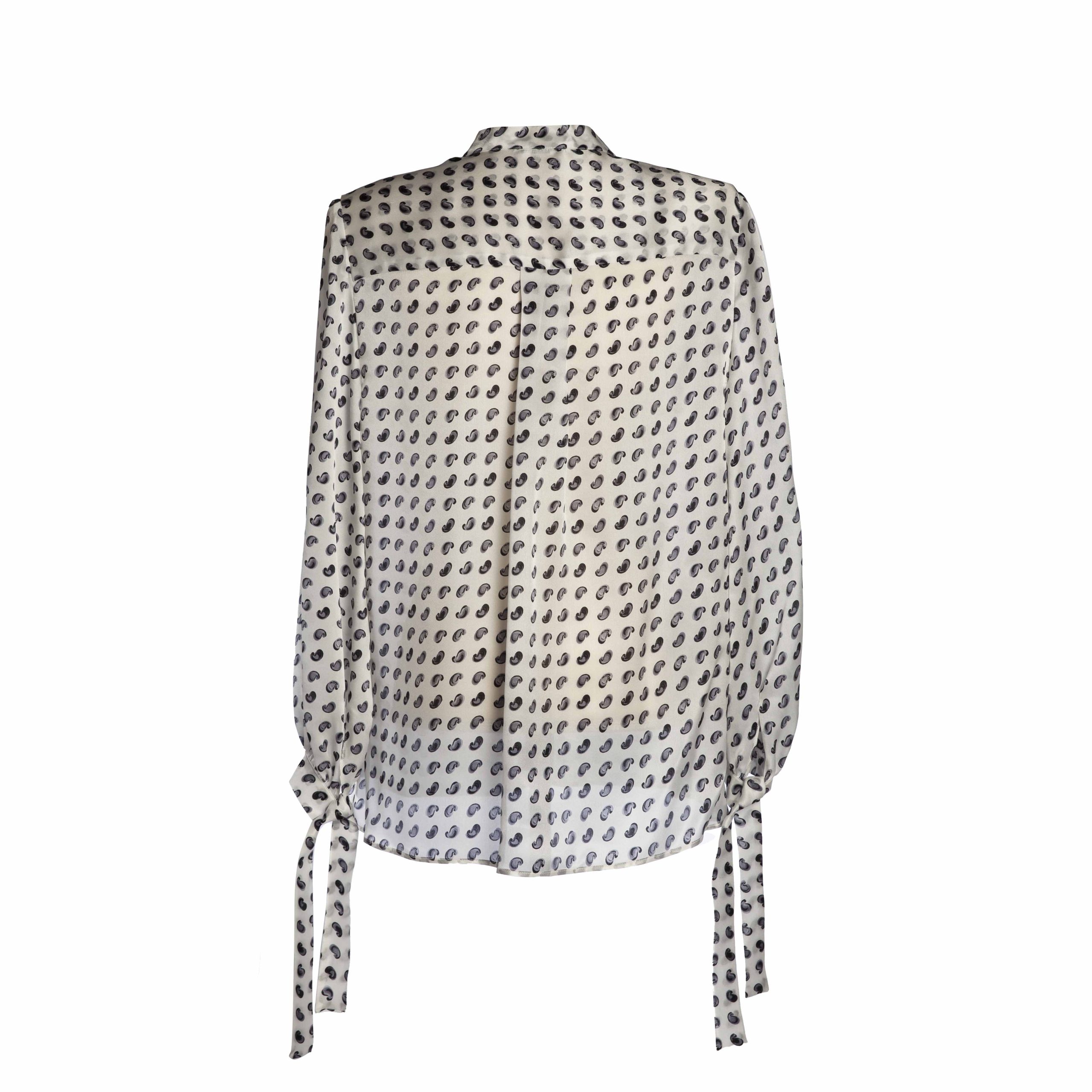 Camicia in seta Jasmine Bianca e Marrone retro