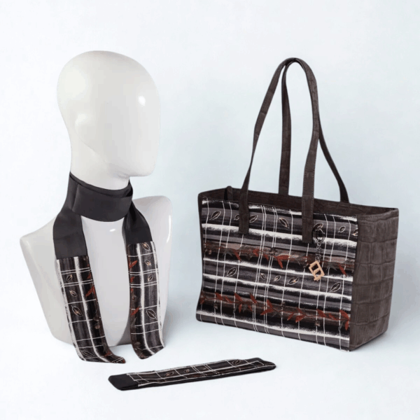 Borsa da giorno grigia in camoscio e seta - Silky kit 30