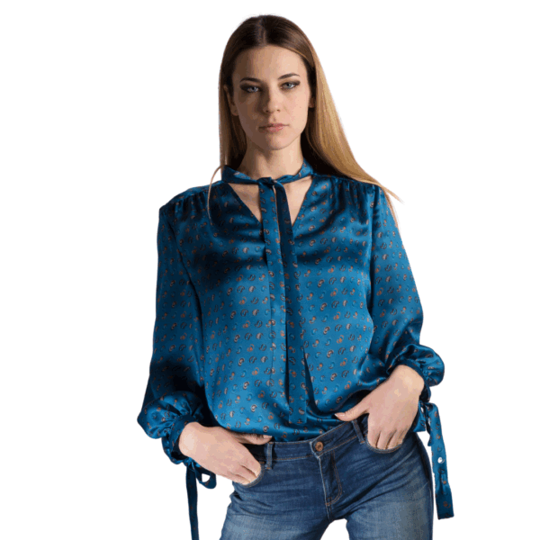 Camicia in seta Blu - Silky Shirt Natura Jasmine