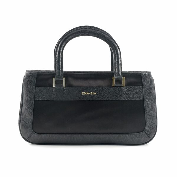 Borsa baguette in seta nera