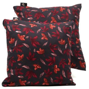 Red Printed Square Furnishing Pillows - Silky Pillows Square