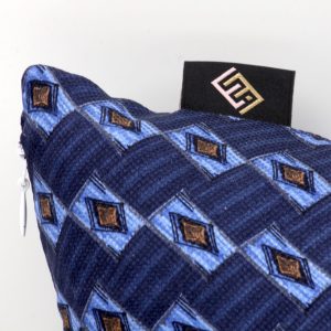 Rectangular decorative silk cushions with blue pattern - Silky Pillows Rectangular