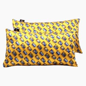 Rectangular decorative silk cushions with yellow pattern - Silky Pillows Rectangular