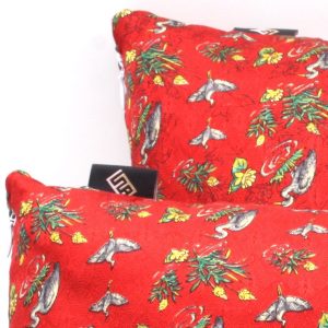 Rectangular decorative silk cushions with red pattern - Silky Pillows Rectangular