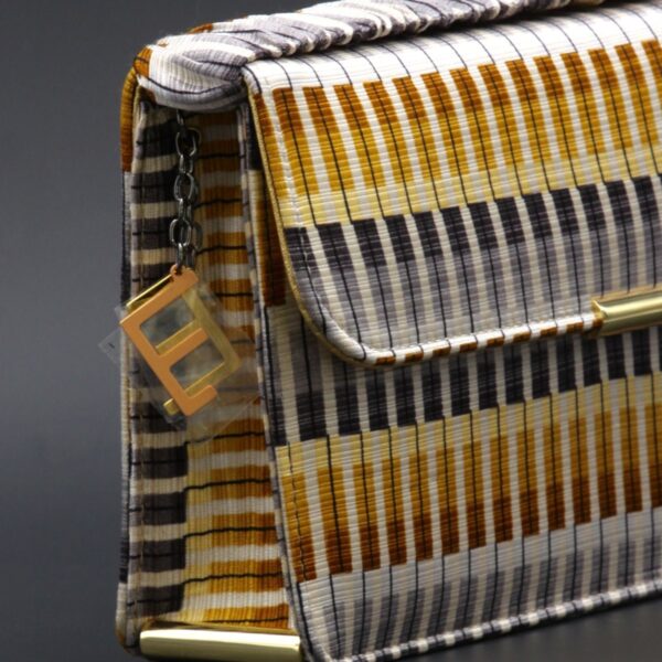 Kit Clutch pochette e foulard giallo stampa geometrica - Silky Kit Clutch