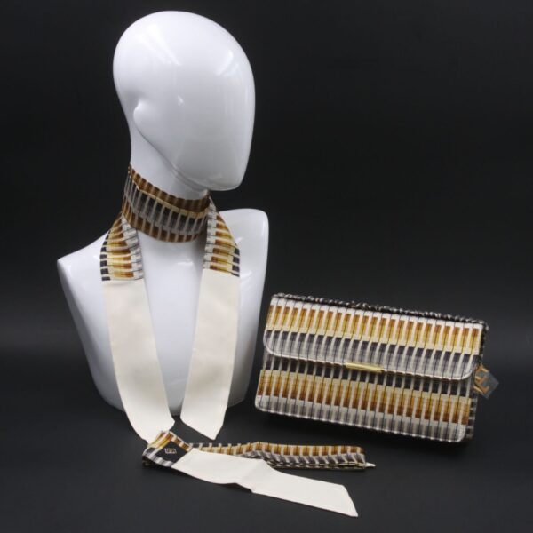 Kit Clutch pochette e foulard giallo stampa geometrica - Silky Kit Clutch