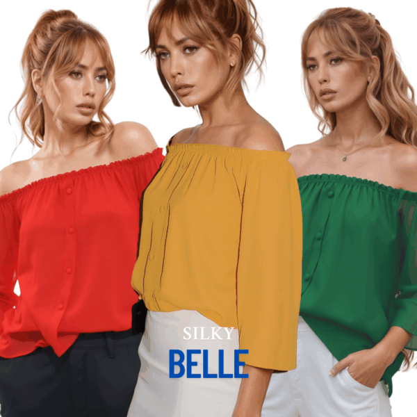 Camicia in seta Georgette Silky BELLE con scollo elasticizzato - Collezione unito NINFEA - su ORDINAZIONE